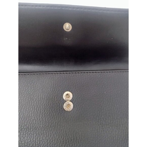 Esprit Faux Pebbled Leather Woman’s Snap Folding Wallet Black Retro Card Holder - Picture 4 of 5